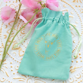 Sac cadeau lin turquoise